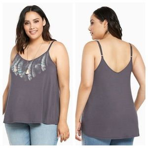 TORRID FEATHER PRINT SWING TANK TOP SIZE 2